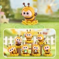 Set of 7 honeybee themed blind box figurines with yellow and brown matte finishes - Little Bee Series / Whole Box