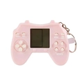 Pink mini retro handheld tetris game console keychain with polished finish and buttons - Macaron Pink