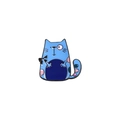Spilla gatto blu in smalto a cartone animato con dettagli colorati e metallo in lega - Blu