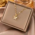 Bt036 Kristall Schmetterling Gold