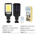 Outdoor solar wall light kit with 117 COB LEDs, solar panel, remote, and packaging box - 616-3 117COB (With Remote)