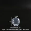 3cm Kugel Silikonform für Harzguss mit präzisen Durchmessermaßen im Detail gezeigt - 3cm