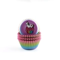 Rainbow gradient muffin paper liners with cute unicorn print for cupcake baking - Gradient Pink Pony