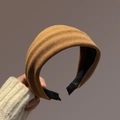Detailed texture of brown velvet pleated headband with a premium matte suede finish - Soft Surface Headband / Dark Coffee