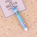 Blue unicorn 10-in-1 multicolor ballpoint pen with 3D cute cartoon topper - Blue Moon Unicorn