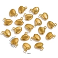 Golden stainless steel heart pendant charms for DIY jewelry making with dimensions - Heart / Gold