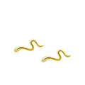 Minimalist snake earrings in gold-plated S925 silver featuring sparkling cubic zirconia - S925 Sterling Silver K-Gold Plated Snake / Gold