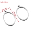 Pendente ovale argento in acciaio inossidabile per gioielli fai da te con misure - 21×31mm Ovale / Color Acciaio