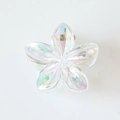 Iridescent flower hair claw clip with aurora effect acrylic petals and gold spring - #9 Transparent Iridescent White