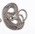 Collana a catena a scatola argentata con chiusura a moschettone e stile sobrio - Solo Catena / Argento
