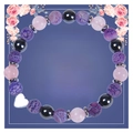 Handmade beaded friendship bracelet with purple agate and silver heart charm on card - Pink and Purple (Best Bitches)