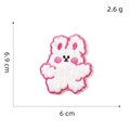 Detail view of rabbit embroidery patch showing 6cm x 6.9cm size and 2.6g weight - White Rabbit-3#