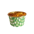 Groen-wit geblokte muffinvormpjes met gouden aluminiumfolie binnenkant bakken - Groen Gingham / Groen