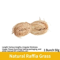 50g natural raffia ribbon for bouquet binding and craft DIY gift box filling - Natural Raffia (50g)