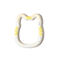 Cat shaped spring snap hook in beige and yellow finish for DIY keychains - Beige