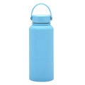 Light blue matte stainless steel insulated water bottle with integrated carrying handle - Sky Blue