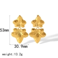 Detailansicht goldener Blattohrringe mit Maßen von 53 mm Höhe und 30,9 mm Breite - Goldene zweilagige Blatt-Ohrringe (TE6688)