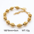 Pulsera espiral de acero de titanio dorado con cierre de langosta y cadena extendida - Dorado
