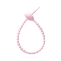 Pastel pink silicone cable organizer and flexible tie with non-slip segments - Light Pink