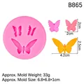 Stampo in silicone rosa a farfalla con tre dimensioni per torte e creazioni resina - Modello 2-B865 / Rosa