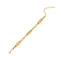 Goldenes Edelstahl-Gliederarmband mit ovalen Anhängern und sicherem Karabinerverschluss - Ovaler Plattenstil (1#)