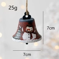 Vintage metal Christmas bell ornament with hand-painted snowman and tree pattern - Type A-Red Snowman