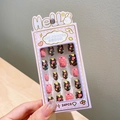Kids press-on nail kit featuring colorful hearts and polka dots in purple gift box - 10# LOVE