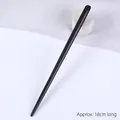 Minimalist 18cm black sandalwood hair pin for women in traditional Chinese style - New Moon - No Hole