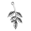 Antique silver leaf branch charm in zinc alloy for DIY jewelry and necklace crafts - Small Leaf Style (B40)