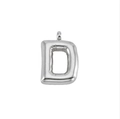 Pendentif lettre D argenté au style ballon en acier inoxydable poli pour colliers - Lettre D-Pendentif Seul / Argenté