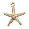 Ciondolo stella marina dorata in lega con occhiello per gioielli fai-da-te - 1 Pezzo Stella Marina 18,5x20mm