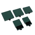 Dark green drawer jewelry gift box with black ribbon pull and sponge lining - Dark Green Linen