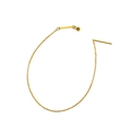 Golden stainless steel fine chain necklace with cylindrical accents and round pendant charm - Gold Adjustable Bracelet