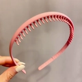 Matte pink non-slip headband with tooth comb design for a comfortable hair styling fit - Comb Style / 9# Comb-Pink