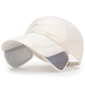 White outdoor fishing hat with breathable mesh and adjustable side sun shields - Adjustable / Light Beige