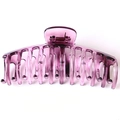 Translucent purple large hair claw clip with glossy finish and sturdy metal spring - Glossy Transparent Purple
