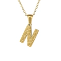 Collana minimalista in acciaio inossidabile placcato oro 18K con ciondolo lettera N - Lettera N Oro (Con Catena)