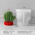 Cactus-shaped silicone mold for candles and soaps with precise product dimensions - Glove J-0775