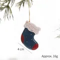 Addobbo natalizio vintage a forma di calza blu scuro in resina con pois dorati - Calza di Natale Blu a Pois