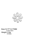 Silver flower charm pendant in stainless steel for DIY jewelry making 10.77mm - Steel Color Daisy