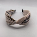 Eleganter Farbblock-Haarreif mit Kreuzdesign, weicher Seidentextur und abstrakten Streifen - Rosa