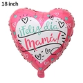 Palloncino a cuore rosa da 18 pollici in alluminio con scritta spagnola Feliz día Mamá - Festa della Mamma Spagnola #1