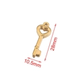 Golden heart key pendant in stainless steel, measures 28mm length and 10.5mm width - Heart Key-12 / Gold