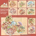 Mythical scenery sticker set in Warm Town theme with 24 sheets of PVC and cardstock - Cozy Town (Colorful Collection Scenery Sticker Book)
