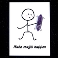 Healing Amethyst Crystal Point on Creative Card with Make Magic Happen Quote - Amethyst