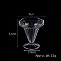 Mini coppa per dolci in plastica per fai da te con trama a strisce verticali - Coppa a fiore di tromba / 3.4cm x 3cm / Trasparente