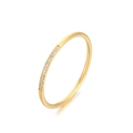 Anello minimalista in acciaio inossidabile dorato con zirconi incastonati micro-pave - US 5 / Oro (KR106517-K)