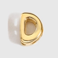 Polished gold-plated bubble initial bead letter D pendant charm for DIY jewelry making - Letter D / Gold