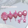 Macro shot of aurora pink cat-claw nail practice base with magnetic tip holders - 1 Base + 5 Nail Holders / Aurora Pink