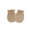 Elastic beige newborn baby scratch mittens made of soft knitted cotton fabric - Khaki (Elastic Anti-Scratch Mittens)